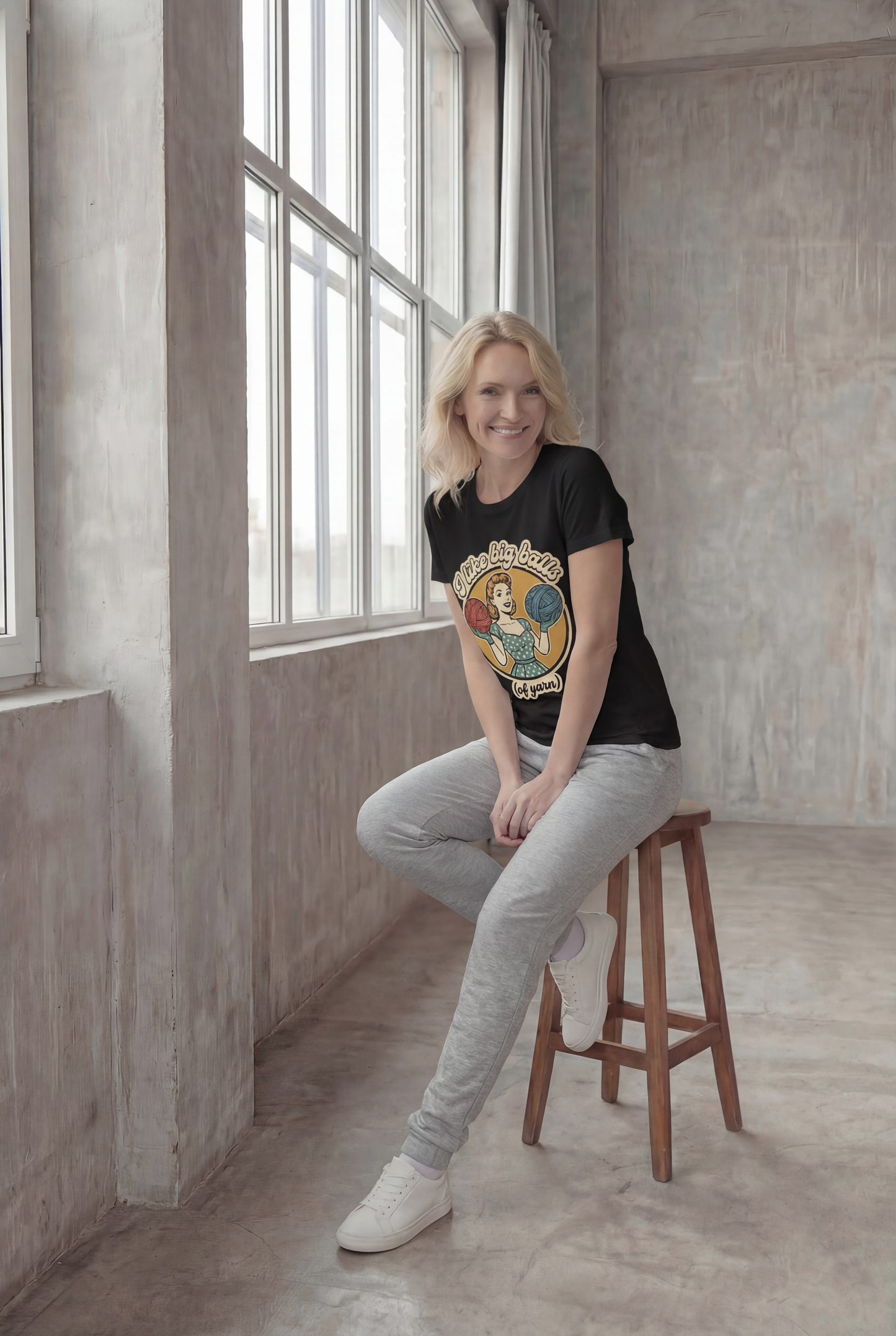 Actual Tea– Vintage Knitting Graphic Shirt, Funny Crochet Gift for Crafters.