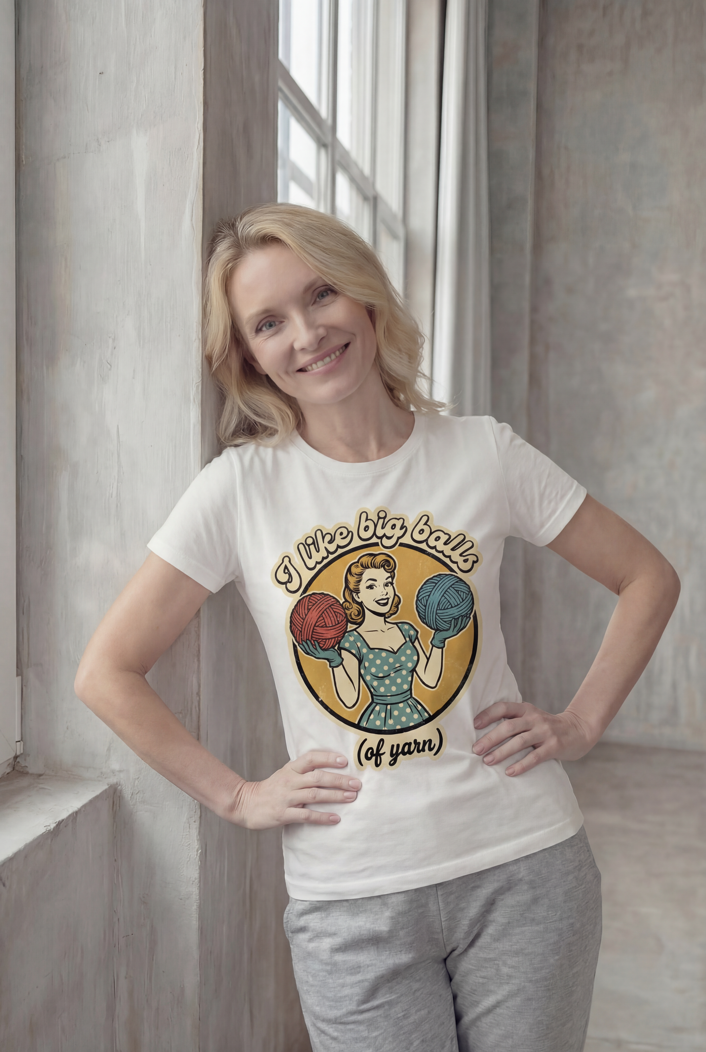 Actual Tea– Vintage Knitting Graphic Shirt, Funny Crochet Gift for Crafters.