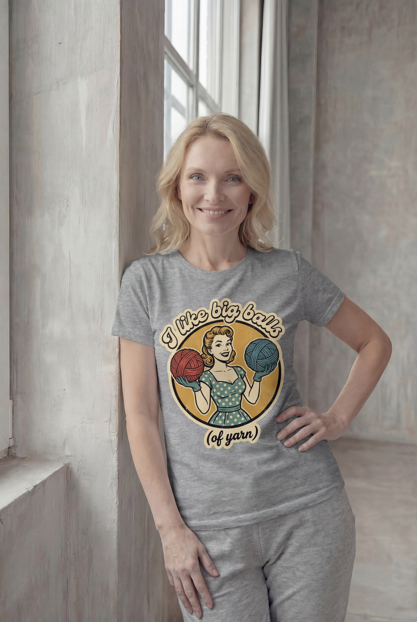 Actual Tea– Vintage Knitting Graphic Shirt, Funny Crochet Gift for Crafters.