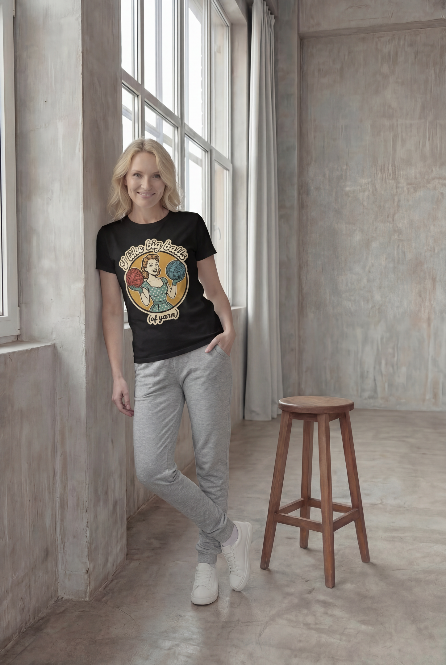 Actual Tea– Vintage Knitting Graphic Shirt, Funny Crochet Gift for Crafters.