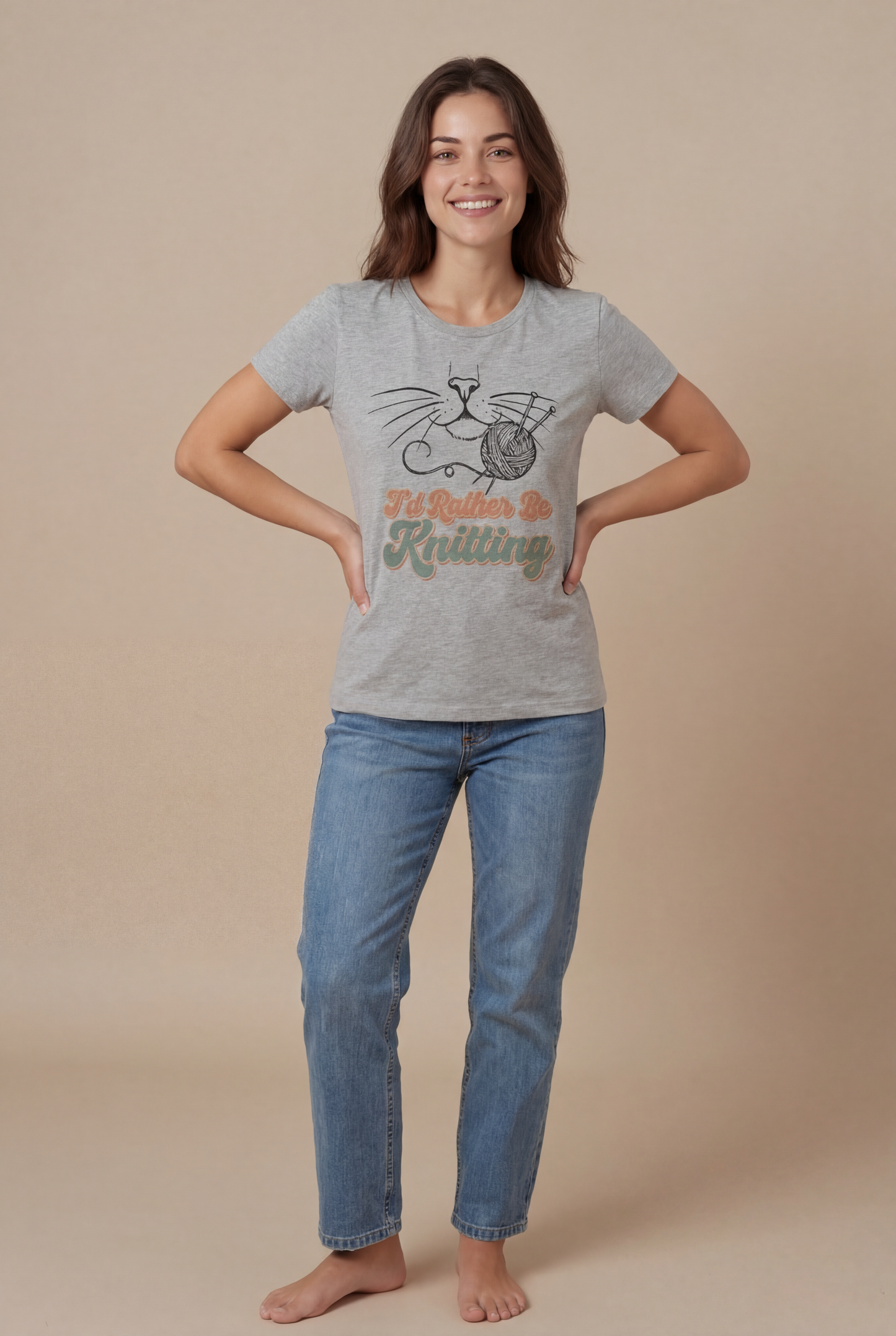 I’d Rather Be Knitting – Funny Knitter Tee for People Who Love Yarn More Than Plans